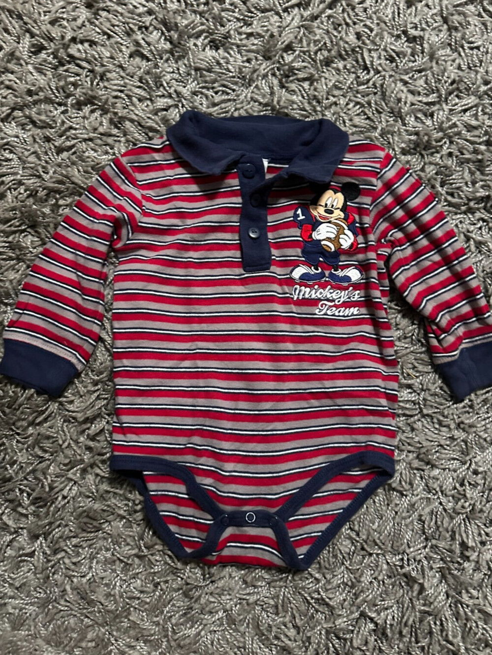 Disney Mickey Mouse Vintage Stripped Shirt Size 18M